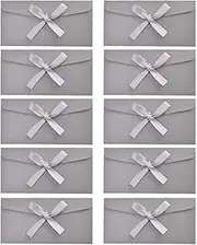 10PCS Gift Card Envelopes Birthday Card Envelopes Wedding Invitation Envelopes Pearlescent Paper Envelopes Cute Mini Envelopes with Ribbon for Handmade Invitations Letters or Festival Cards