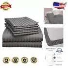 6-Piece California King Sheet Set - 600 Thread Count Egyptian Cotton Dark Grey
