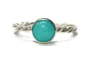 8mm Amazonite Twisted Band Ring