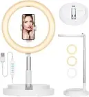 Foldable Ring Light with Stand: 11.8" Selfie Ring Light with Phone Holder & Col