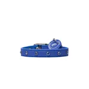 Gummi 28.5cm Waterproof PVC Rubber Bling Dog Collar Strap Pet Fashion Puppy Blue