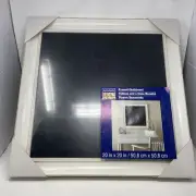 CHALKBOARD White Wood Framed Lovely Wall Mounted 20" x 20" NEW ARTMINDS