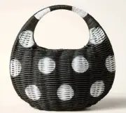 Kate Spade New York X Target Polka Dot Wicker Crescent Bag Black White NWT 2025