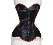Leather Heavy Duty Steel Boned Leat Waist Trainer Overbust back Laced Corset