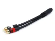 6inch Premium 3.5mm Stereo Female to 2RCA Male Cable Gold Plated Black 5612