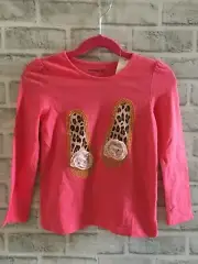 NWT BABY GAP 4T 4 YEARS LEOPARD PRINT SHOE TOP TEE LONG SLEEVED T TULLE SPARKLE