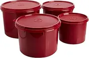 [Tupperware] Classic 4-Piece Round Canister Set, Air Tight, Easy to Open, BPA Free, Plastic, Multicolour
