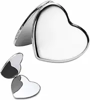 Heart-Shaped Cosmetic Mirror Travel Makeup Mirror Hand Held Mirrors Compact Mirror for Portable Hand Mirror Small Heart Shape Mirror Fold Metal Double Mirror Miss