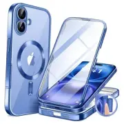 Magnetic for iPhone 16 Plus Case 6.7", For iPhone 16 Plus 6.7 inch Clear Blue