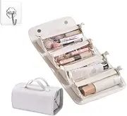 [FTHKAYJHP] Waterproof Travel Toiletry Bag 4 Detachable Clear Compartment, Large Capacity Waterproof Cosmetic Bag Detachable, Multi-Compartment Hanging Makeup Organizer for Men and Women (White)
