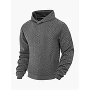 Men's Hoodie Black White Army Green Khaki Gray Hooded Plain Jacquard Sports Outdoor Daily Holiday Polyester Streetwear Basic Casual Spring Autumn / Fall Cloth