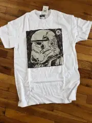 Star Wars White T-Shirt Storm Trooper Short Sleeves NWT Medium