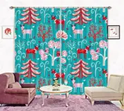 3D Red Tree Deer Pink Owl G760 Christmas Window Photo Curtain Fabric Quality Amy