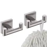 Robe Hook Bathroom Double Towel Coat Hooks for Bath Kitchen Wall Mounted, 2 P...