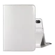 For iPad mini 6 Case,360 Rotating Lychee Flip PU Leather Case, Holder, Silver