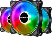 120Mm RGB Case Fan,Dual Halo RGB Led,Quiet Edition High Airflow Adjustable Color