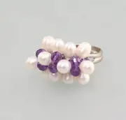 9927146 925er Silver Ring with Pearls and Amethyst