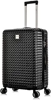 [ATX Luggage Est. 1991] ATX Luggage Suitcase PC+ABS Material | Hard Shell Suitcase | 4 Dual Spinner Wheels | TSA Lock, Black, 24" Medium, 4 Wheels Medium Suitcase with TSA Lock