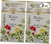Celebration Herbals Organic Mullein Leaf Tea Caffeine Free - 2 Pack (48 Bags