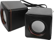 TEHAUX 1Pair Mini USB Wired Speaker Compact Desktop Audio for Home Office Portable Design for Travel Excellent Sound Quality for Friends and Family