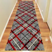Medori Maroon Grey Runner Rug