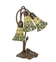 Meyda Tiffany 251688 Pond Lily 3 Light 16" Tall Gooseneck Table - MultiColor