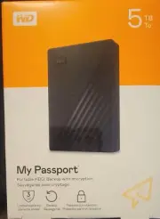 WD 5 Tb My Passport Portable HDD With Encryption Backup Passowrd Protected...