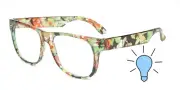 KIDS BLUE LIGHT GLASSES FLORAL GREEN ANTI BLUE RAY CLEAR LENS GAMING W/TESTER