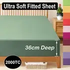 Only Fitted Sheet Breathable 2000TC 36CM Deep Pocket King/Queen/Double/K Single