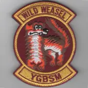 4" AIR FORCE WILD WEASEL YGBSM RED HOOK & LOOP EMBROIDERED JACKET PATCH