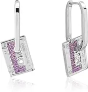 [Disney] Women's WGP COSMIC MIX TAPE DROP EARR Drop Earrings, Silver, 3.5CM