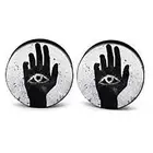 Hamsa Hand Talisman Evil Eyes O-Ring Acrylic Gauges/Plugs (1 Pair) A/4/3/14