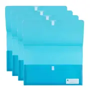 4PK Marbig Polypick Translucent Foolscap Document Wallet Paper/File Holder Blue