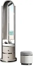 Body Length Mirror Full-Length Mirror and Coat Rack, Household Full-Length Mirror and Coat Rack, Integrated Bedroom Storage Dresser Floor Mirrors(Gray)