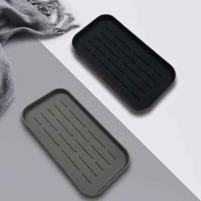 Drain Tray Silicone Draining Mat Mats for Kitchen Counter Dish Drainers Sink