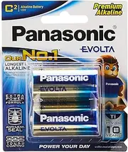 Panasonic Evolta C Premium Alkaline Batteries, 2-Pack (LR14EG/2B)