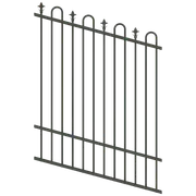 ProtectorAl 0350-1200W x 1200H Woodland Grey Loop & Spear Top Pool Fence Panel Raked Up to 15º