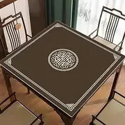 Mahjong Poker Mat forTable Non-Slip Mahjong Tablecloth 31.5x31.5 Inch Multi-Purpose Gaming Mat for Mahjong, Board Games, Card Games Durable Washable Surface with Carry Bag (Brown)