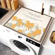 BAMFY Universal Washing Machine Cover Printing Decorate Washer and Dryer Covers for The Top Portable Non-Slip Waterproof Fridge Protector Mat Top Cover for Laundry(40 * 50,O)