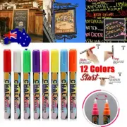 12x Liquid Chalk Marker Pens LED Writing Board Glass Window Pen 3mm/6mm
