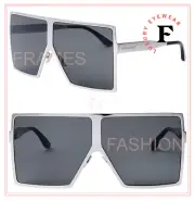 SAINT LAURENT Betty Wave 182 Ysl Sl182 Shield Silver Black Unisex 002 Sunglasses