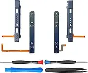 ElecGear Slider Assembly Replacement for OLED Switch HEG-001 and Joy Con Controller, Left/Right Slide Rail for NS OLED and Plastic Slide Slider for Joy-Con with Flex Cable, Repair Tool incl.