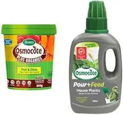Scotts Osmocote Plus Organics Fruit and Citrus fertiliser and Soil Improver, 800g + Pour and Feed House Plants 500ml