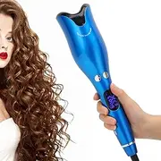 Hair Curler, Automatic Curling Iron Wand LED Temperature Display Timer Blue Curling Iron 110?240V,Professional Hair wavers for Long & Short Hair
