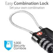 Black TSA Resettable 3 Digit Combination Safe Travel Luggage Suitcase Code Lock
