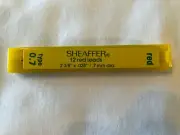 Sheaffer 0.7 RED Pencil Leads Vintage #5323-red, 12 red leads/box, 2-3/8"x.028"
