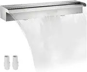 Outdoor Water Feature Waterfall Pool Fountain Stainless Steel W/Pipe Connector Spillway Garden Outdoor Pond Rectangular Pool Fountain Garden Decoration(SW600)