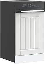 Lucca White Engineered Wood Dishwasher Panel - Moisture Resistant, 45x1.5x67 cm, Timeless Kitchen Design, Stable and Durable, Easy Maintenance