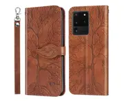 For Samsung Galaxy S20 Ultra Cover with Kickstand - Brown