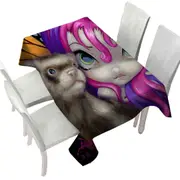 Faces of Faery #154 Purplish Girl With Her Ferret Tablecloth